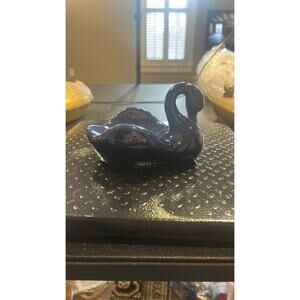 142. Blue Ceramic Swan Soap Dish